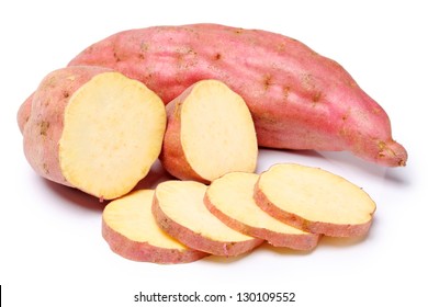 Sweet Potato On The White Background