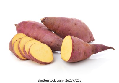 Sweet Potato On The White Background