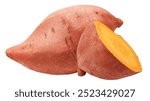 Sweet Potato, yam, isolated on white background, clipping path, full depth of field