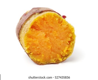 Sweet Potatoes. Cooked Sweet Potatoes On White Background 