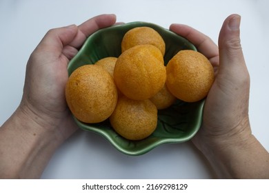 Sweet Potatoes Deep Fried Balls, Tradisional Street Food Snacks From Indonesia Or Bola Ubi