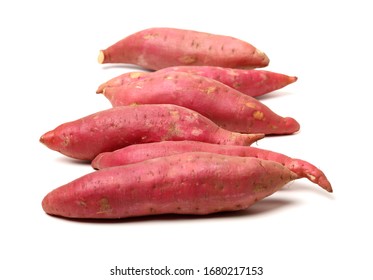 Sweet Potatoes On The White Background