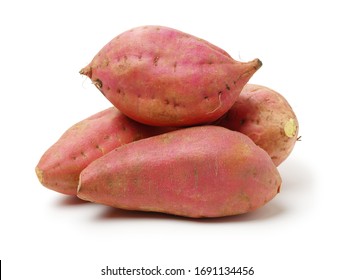 Sweet Potatoes On The White Background