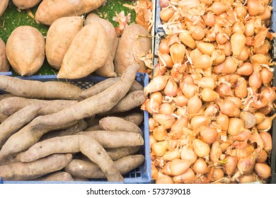 sweet potatoes and onions