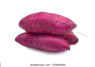 Sweet Purple Potato Isolated On A White Background