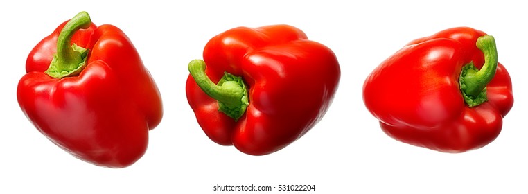 Sweet red pepper isolated on white background - Shutterstock ID 531022204