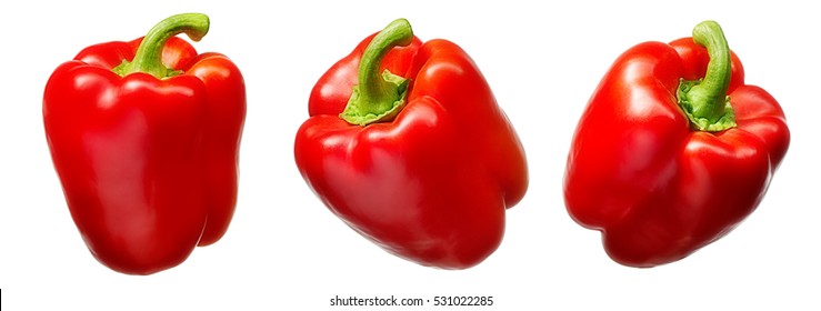 Sweet red pepper isolated on white background - Shutterstock ID 531022285