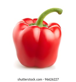 sweet red pepper isolated on white background