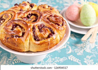 Sweet rolls with dried fruits for Easter