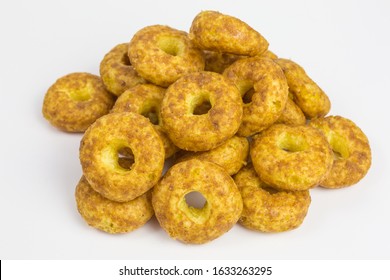 Sweet And Salty Snack - Corn Puff Donuts With Peanuts And Caramel