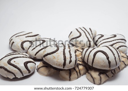 sweet and tasty cookies on a white background