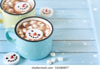 Sweet Winter Times Drink Hot Chocolate With Marshmallow