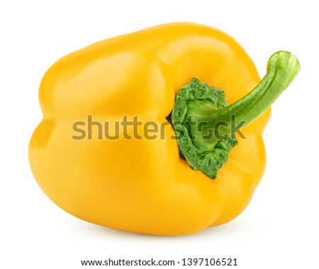 sweet yellow pepper, paprika, isolated on white background, clipping path, full depth of field