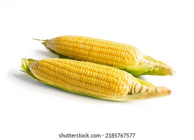 Sweetcorn Isolated On A White Background.