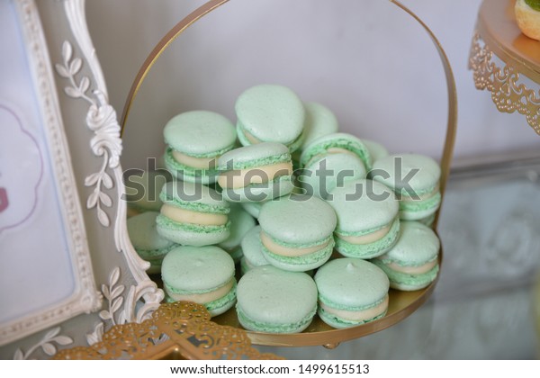 Sweets Cookies Arranged On Table Wedding Food And Drink Stock Image