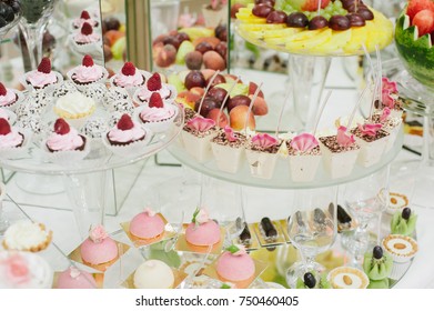 Sweets On Buffet Table Puddings Cream Stock Photo (Edit Now) 750460381