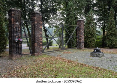 Swietochlowice, Poland - September 27, 2021. What remains of internment Camp Eintrachthutte (Zgoda). It was a satellite camp of Auschwitz concentration camp. Selective focus