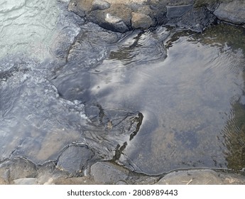 the swift current of a clear rive