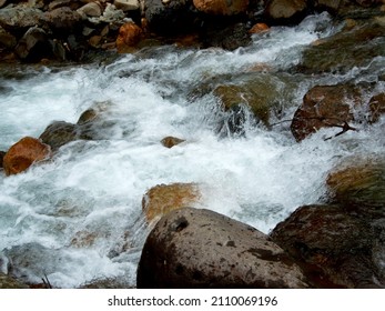 The Swift Current Comes From The Waterfall