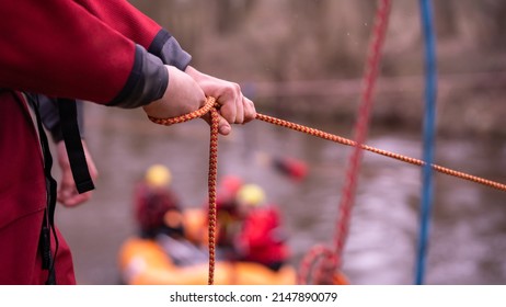 Swiftwater Rescue Training With Fireman