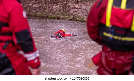 Swiftwater Rescue Training With Fireman