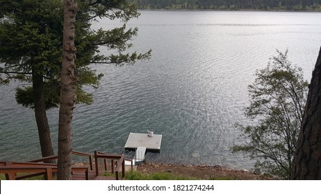 Swim Dock On Wallowa Lake Oregon.