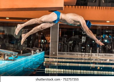 swimmer diving into competition swimming pool  - Powered by Shutterstock