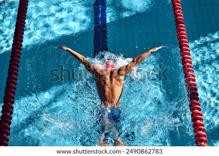 Similar – Image, Stock Photo A man swimming in the ocean with a mask on