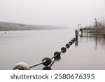 swimming facility for  coldwater swimmers. 
High key image of a river the Reidiep, in the village Garnwerd, The Netherlands