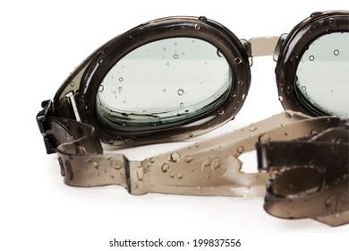 Swimming Goggles On The White Background