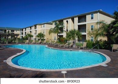 Swimming Pool And Apartment Houses