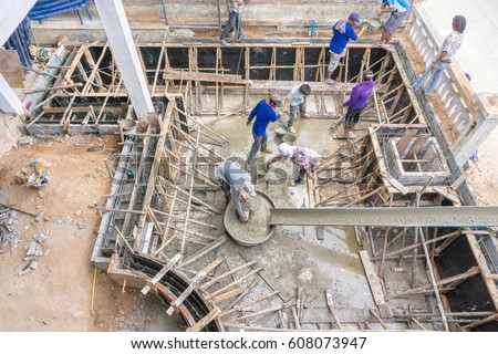 Similar – Image, Stock Photo piles of steel were placed outside in the construction site
