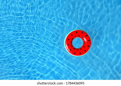 Swimming Pool With Inflatable Ring, Top View