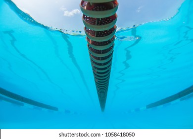 Swimming Pool Lane Ropes Underwater For Gala Races.