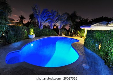 Swimming Pool At Night