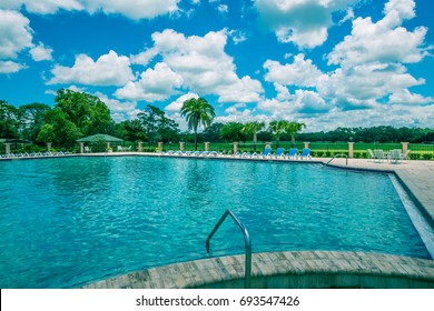 Swimming Pool On A Golf Course In A Golf Course Community