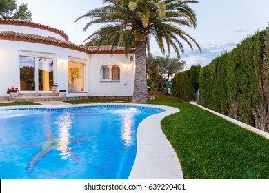 Swimming Pool On Villa In Spain