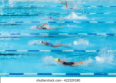 Swimming Pool  In A Race.