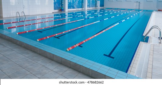 Swimming Pool With Race Tracks Or Lanes