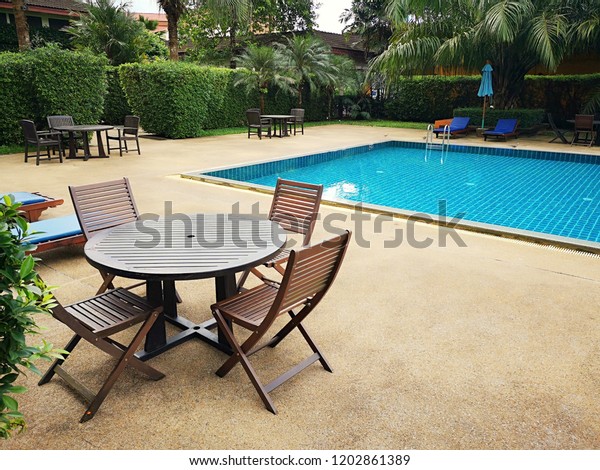 Swimming Pool Table Chair Park Summer Stock Photo Edit Now