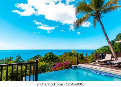 Swimming Pool At A Tropical Villa In St Lucia