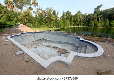 509 Swimming pool under construction Images, Stock Photos & Vectors ...