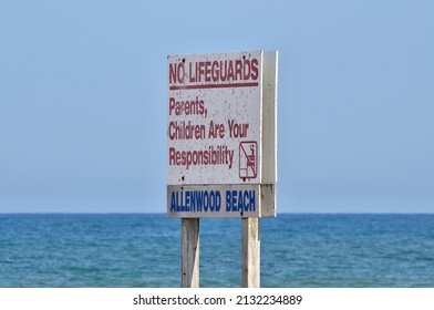 Swimming Safety Sign Posted Stating No Lifeguards Parents Children Are Your Responsibility