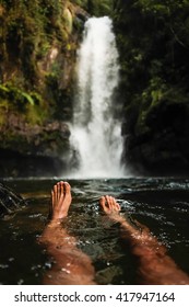 Swimming In Waterfall