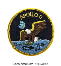 SWINDON, UK - FEBRUARY 23, 2014: Apollo 11 Mission Badge From The First Moon Landing In 1969