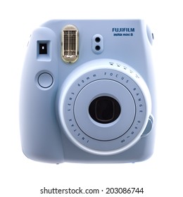 SWINDON, UK - JULY 6, 2014: Fuji Film  Instax Mini 8 Camera on a White Background