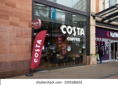 Swindon, Wiltshire, Uk - December 18th 2019: Costa Coffee Store In Swindon Town Centre