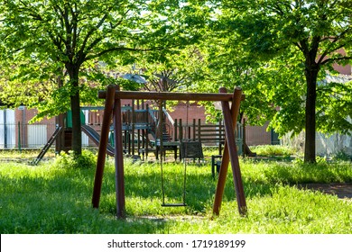 Swing abandoned in a public park during the lockdown due to COVID-19 - Shutterstock ID 1719189199