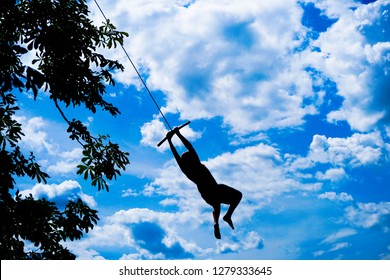 A swing and a boy
