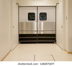 Swing Door In Supermarket